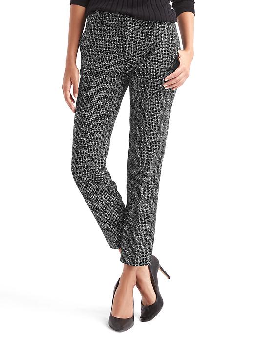 1 of 8 showing, with the color black print of product Slim crop pants