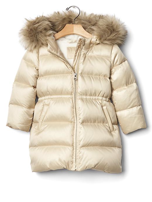 1 of 8 showing, with the color champagne of product Warmest fur-lined long puffer