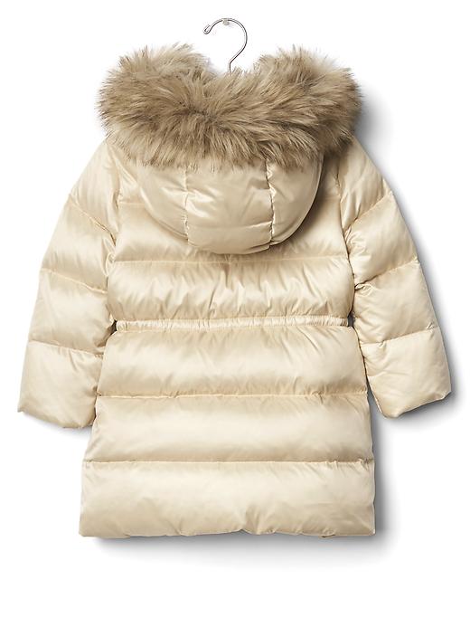2 of 8 showing, with the color champagne of product Warmest fur-lined long puffer