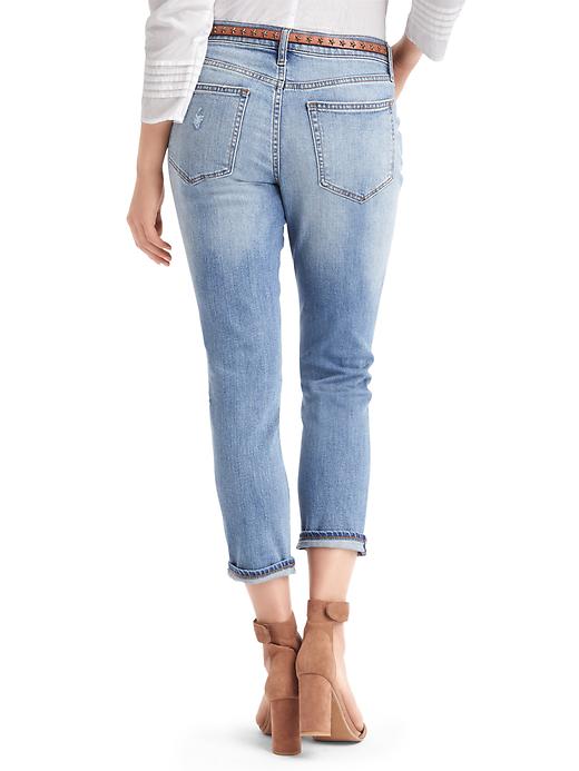 2 of 8 showing, with the color medium indigo of product AUTHENTIC 1969 destructed best girlfriend jeans