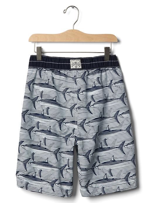 2 of 8 showing, with the color new off white of product Shark stripe board shorts