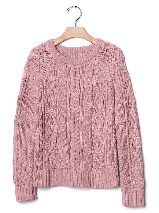 1 of 8 showing, with the color pink standard of product Cable knit sweater