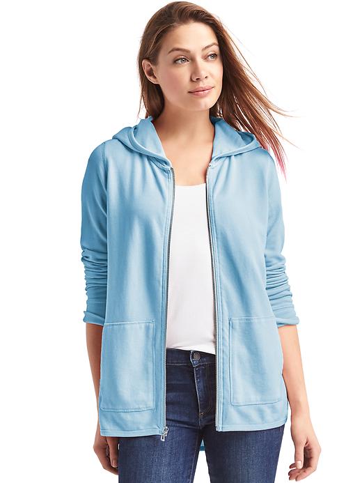 1 of 8 showing, with the color blue focus of product French terry zip hoodie