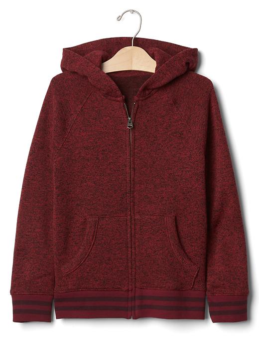 2 of 8 showing, with the color cranberry red of product Marled fleece zip hoodie