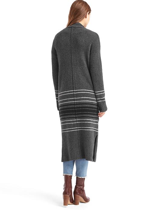 2 of 8 showing, with the color heather grey of product Maxi stripe cardigan