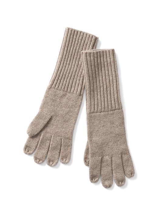 1 of 8 showing, with the color oatmeal heather of product Cashmere tech gloves