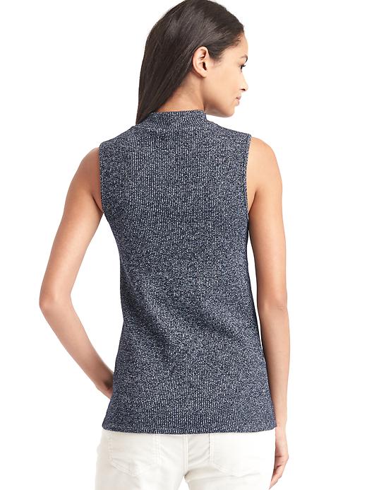 2 of 8 showing, with the color navy heather of product Ribbed mockneck tank