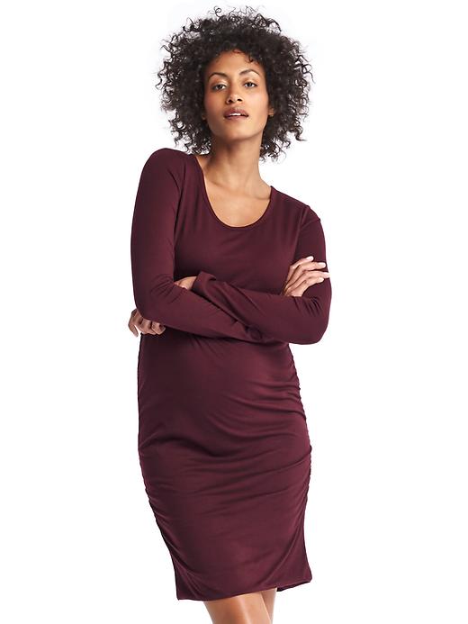 Image number 7 showing, Maternity Long Sleeve T-Shirt Dress