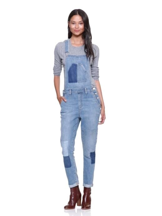 Женские комбинезоны Gap 1969 patchwork girlfriend denim overalls — фото 6