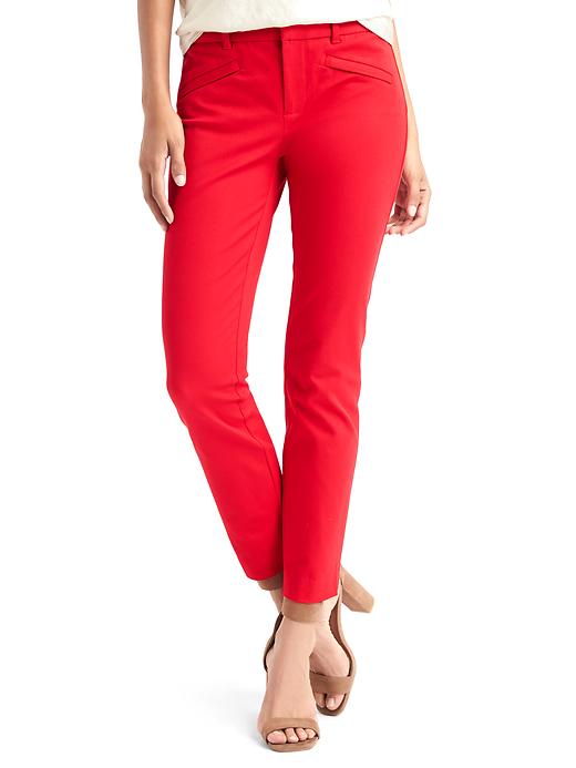 1 of 8 showing, with the color red sunset of product Skinny Ankle Pants