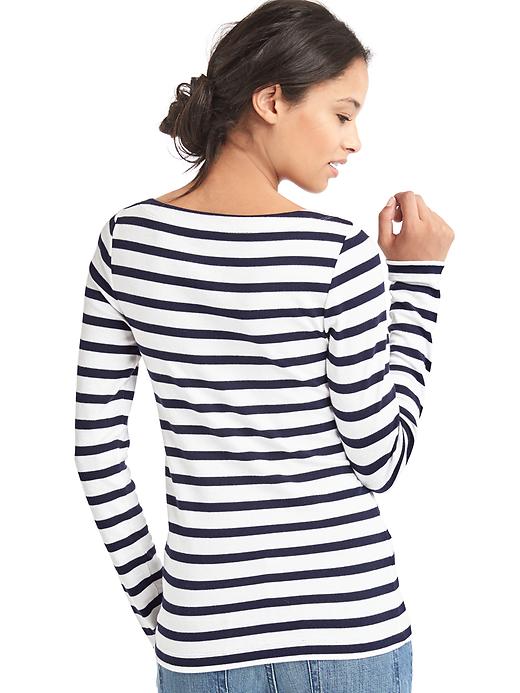 2 of 8 showing, with the color dark night of product Modern boatneck stripe tee