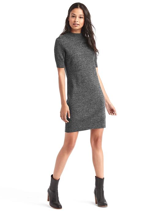 Image number 3 showing, Merino wool mockneck sheath dress