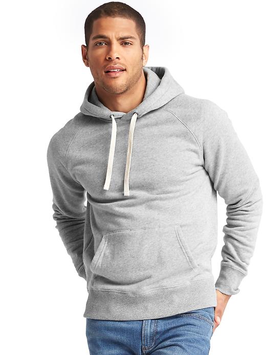1 of 8 showing, with the color heather grey of product Fleece pullover hoodie