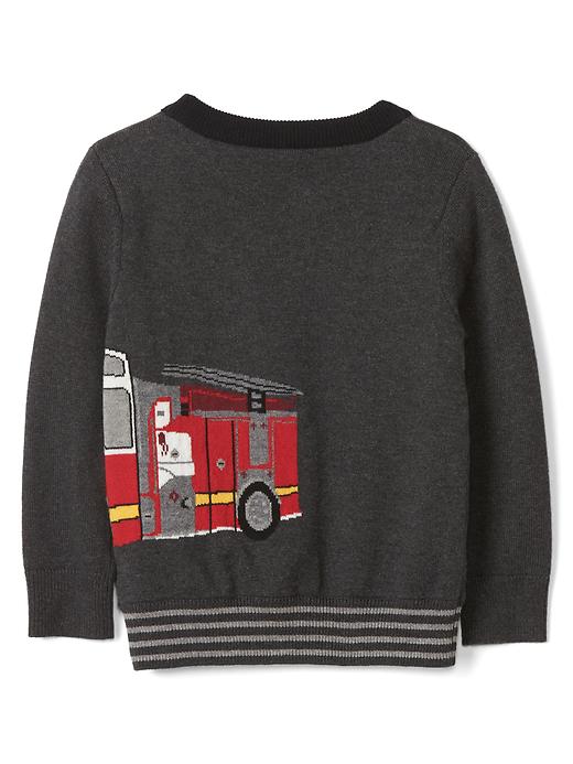2 of 8 showing, with the color charcoal gray of product Graphic crew sweater
