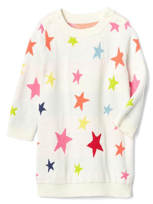 1 of 8 showing, with the color ivory frost of product Bright Star Sweater Dress