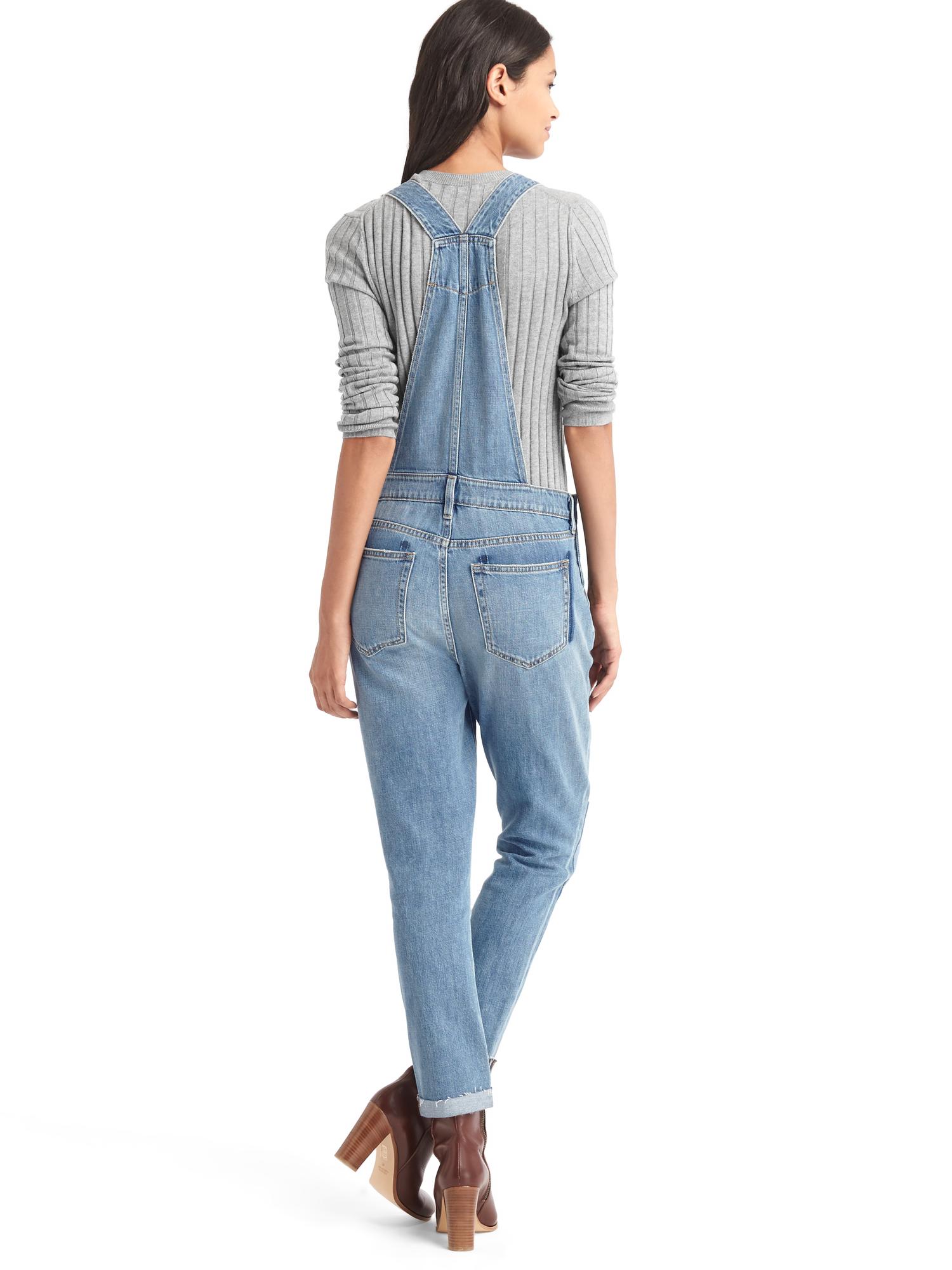 Женские комбинезоны Gap 1969 patchwork girlfriend denim overalls — фото 2