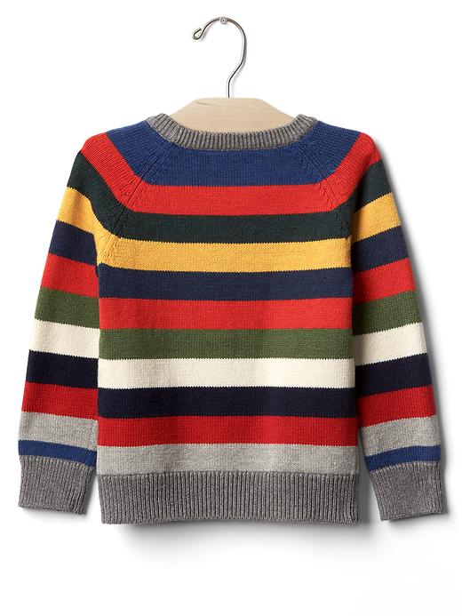 2 of 8 showing, with the color multi stripe of product Crazy stripe crew sweater