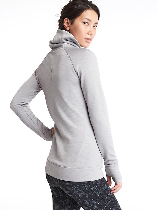 2 of 8 showing, with the color light grey of product Orbital fleece funnel neck pullover