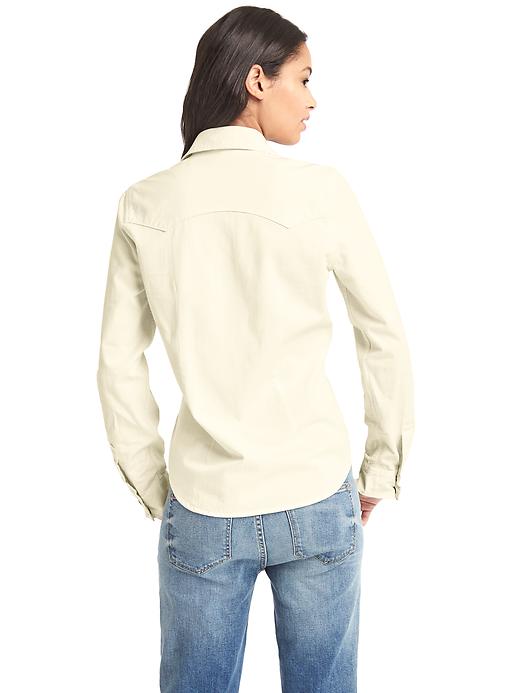 2 of 8 showing, with the color chalk of product 1969 denim stud western shirt