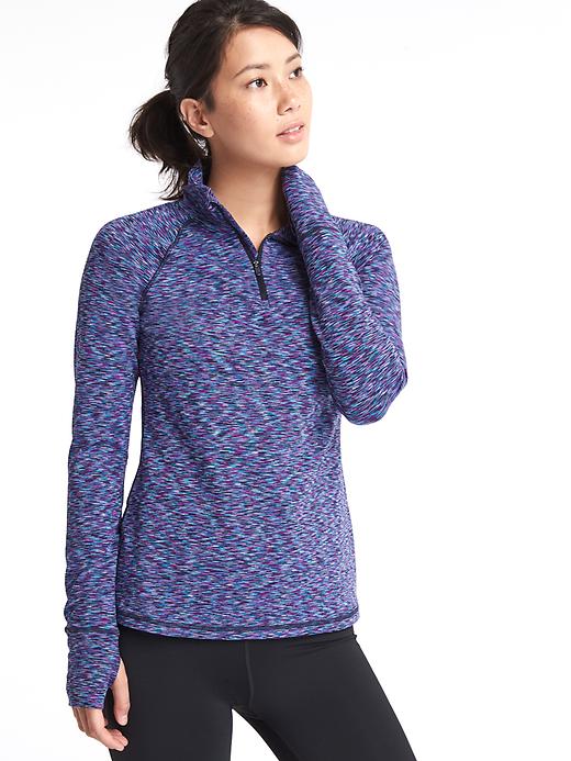 1 of 8 showing, with the color purple multi of product Spacedye half-zip pullover