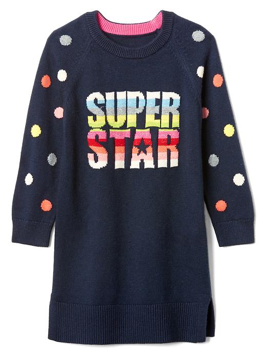 1 of 8 showing, with the color blue galaxy of product Super star sweater dress