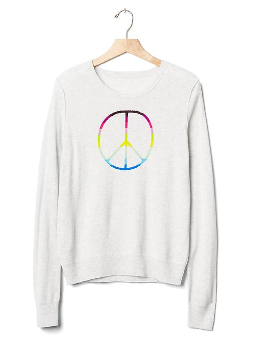 Peace sign intarsia pullover sweater Gap