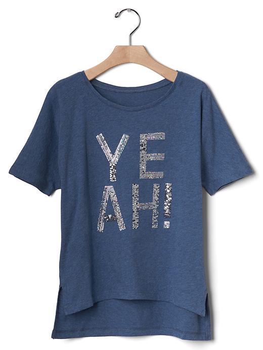 1 of 8 showing, with the color indigo heather of product Embellished dolman tee