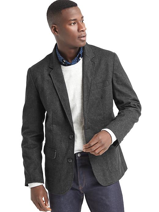 Image number 1 showing, Herringbone blazer