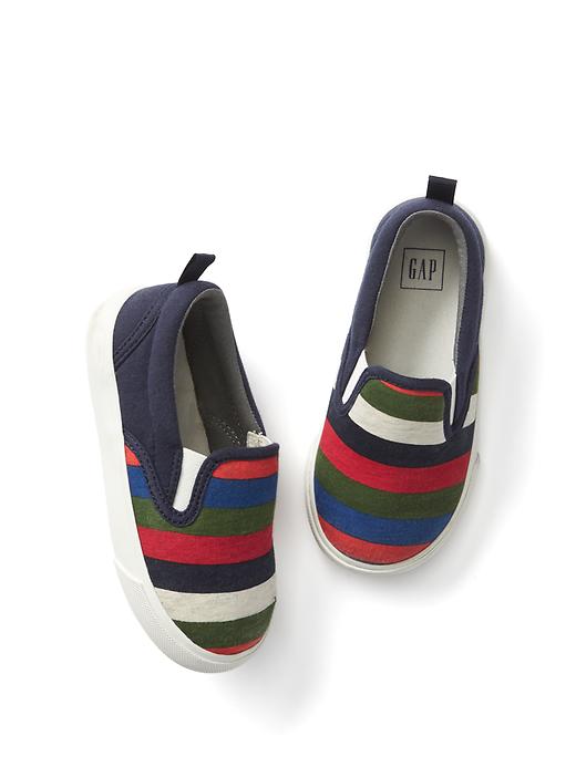 1 of 8 showing, with the color modern red of product Crazy stripe slip-on sneakers