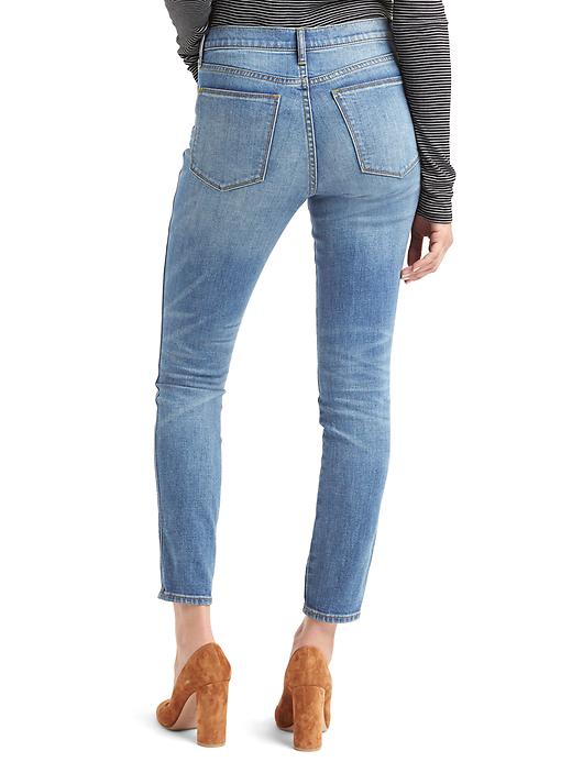 2 of 8 showing, with the color medium indigo of product High rise true skinny jeans