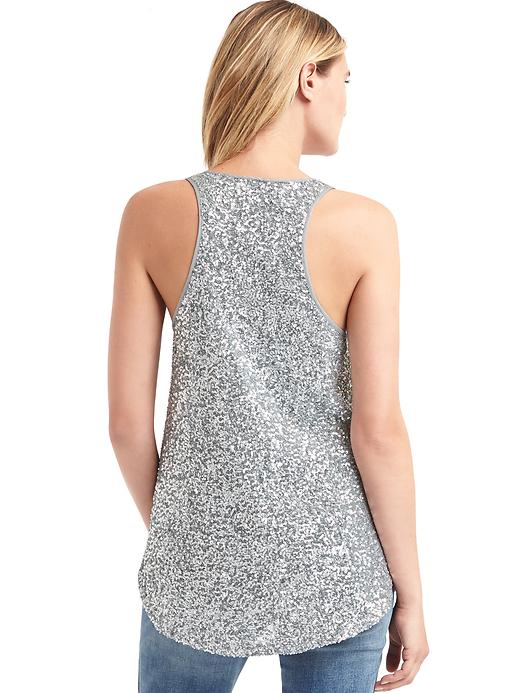 2 of 8 showing, with the color silver of product Sequin scoop tank