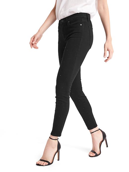 Image number 5 showing, Mid rise stud front true skinny jeans