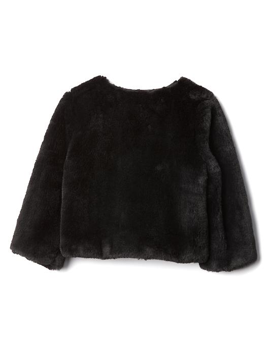 2 of 8 showing, with the color true black of product Faux fur bolero