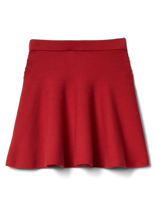 Dark red skater skirt top
