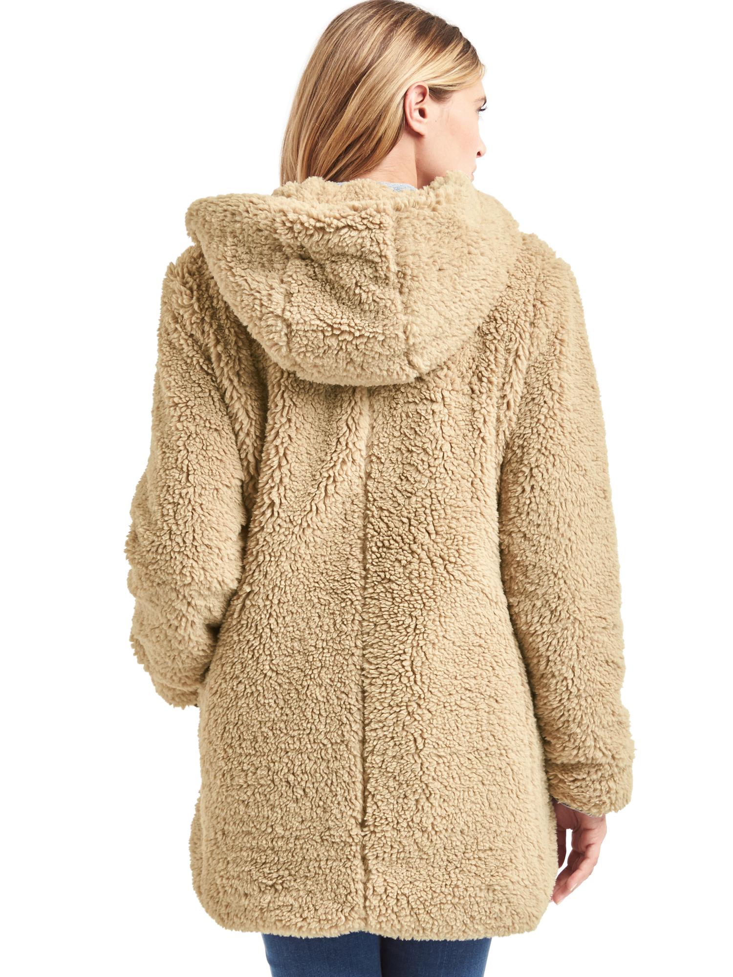 Sherpa hooded sales coat