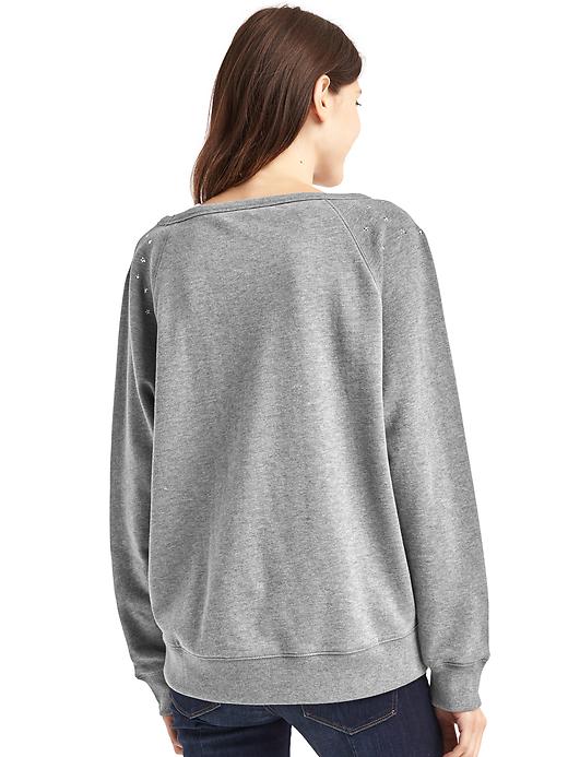 2 of 8 showing, with the color heather grey of product Relaxed stud sweatshirt