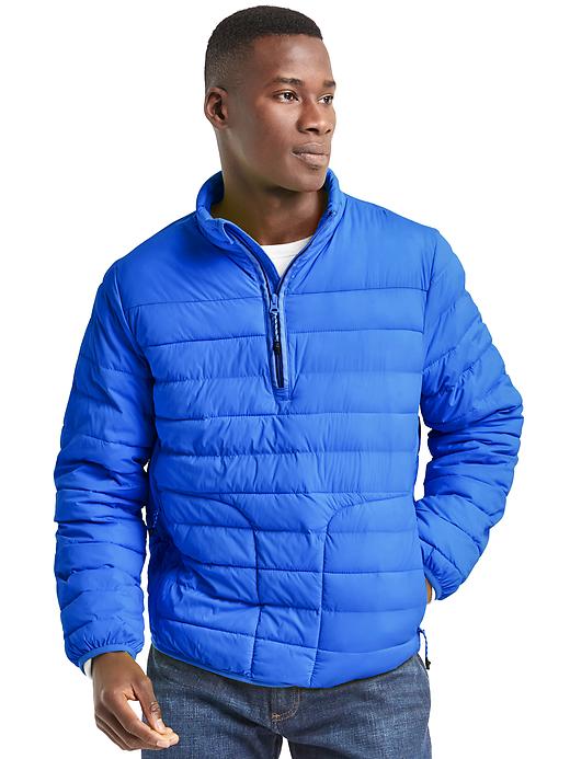1 of 8 showing, with the color blue streak of product ColdControl Lite stretch puffer pullover