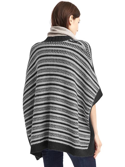 2 of 8 showing, with the color true black of product Stripe open-front poncho