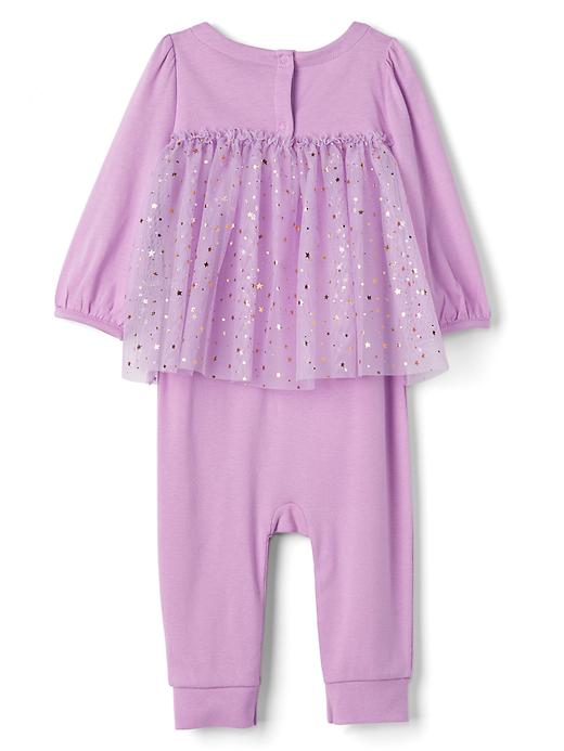 2 of 8 showing, with the color lavender of product Double layer tulle one-piece