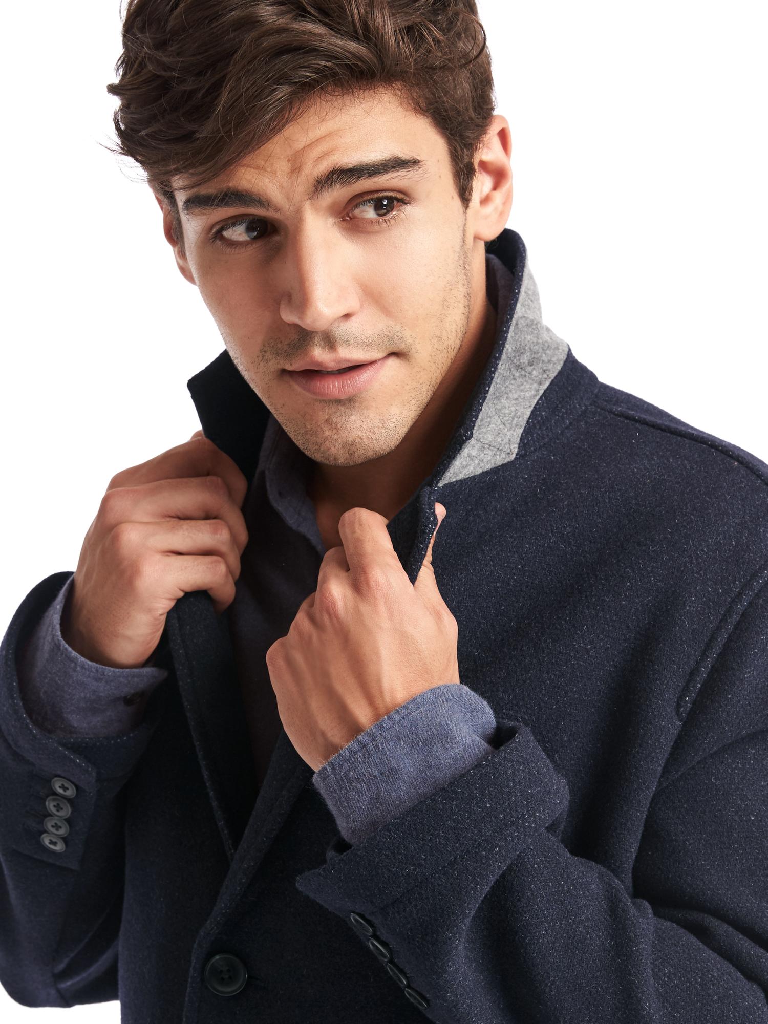 Wool blend crombie coat Gap