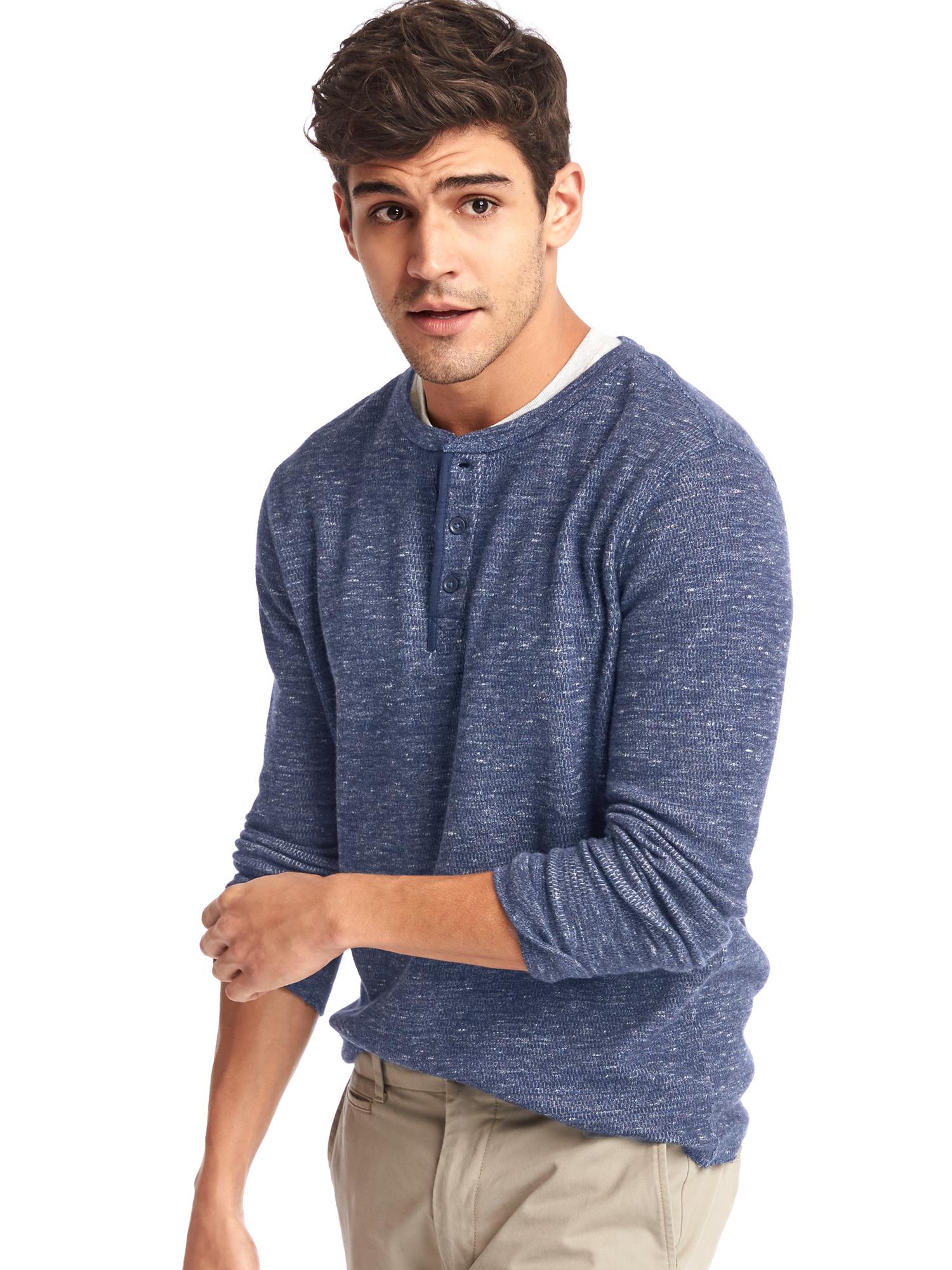 Gap waffle knit sales henley