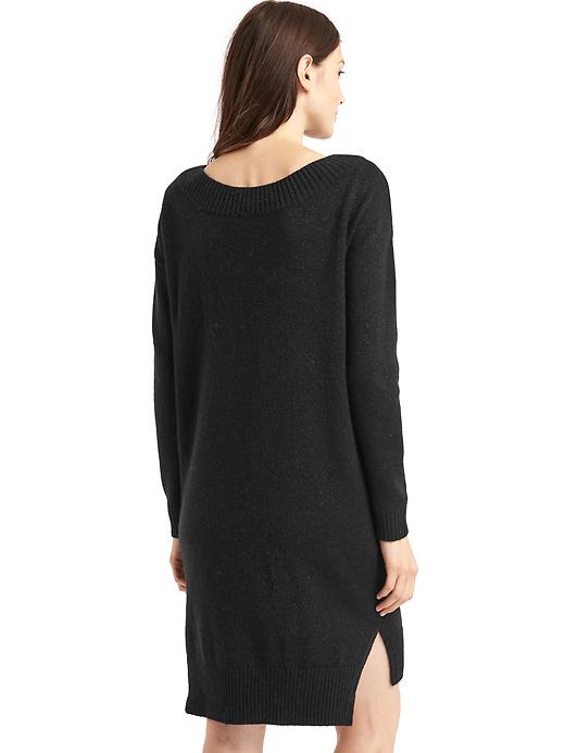 2 of 8 showing, with the color true black of product Cozy rib-trim sweater dress