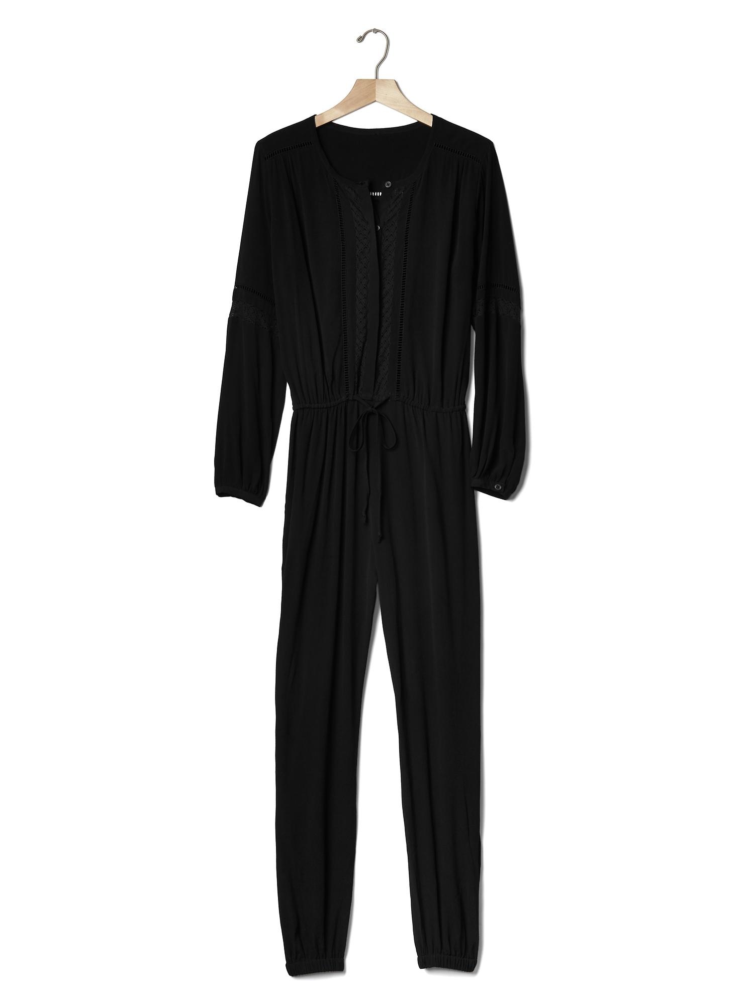 Женские комбинезоны Gap Embroidered-trim drawstring jumpsuit — фото 4