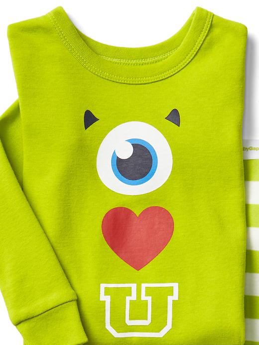 2 of 8 showing, with the color green of product babyGap &#124 Disney Baby Mike Wazowski graphic sleep set