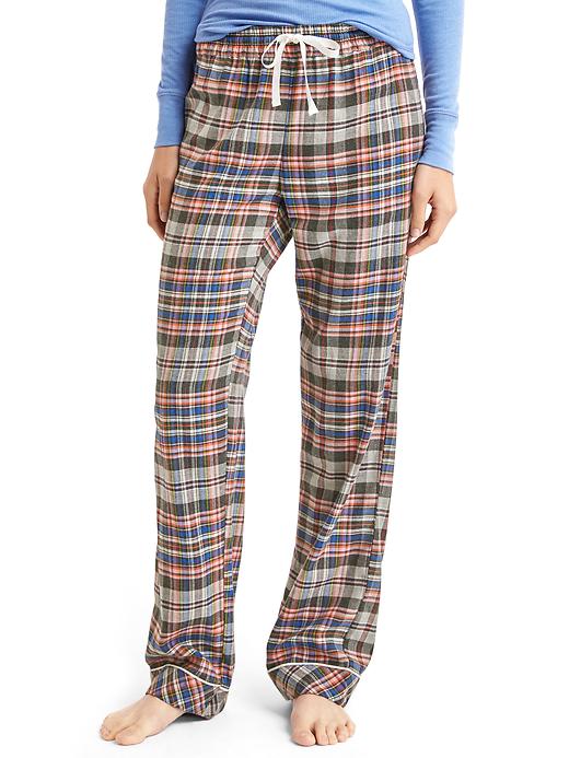 1 of 8 showing, with the color jennifer plaid peachy of product Lodge flannel sleep pants