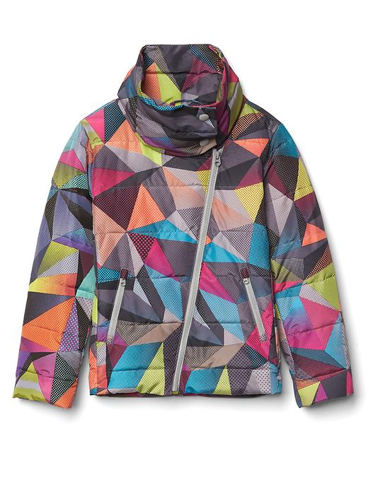 1 of 8 showing, with the color multi of product GapFit kids geometric puffer