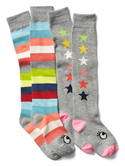 1 of 8 showing, with the color crazy stripe of product Crazy stripe over-the-knee socks (2-pack)