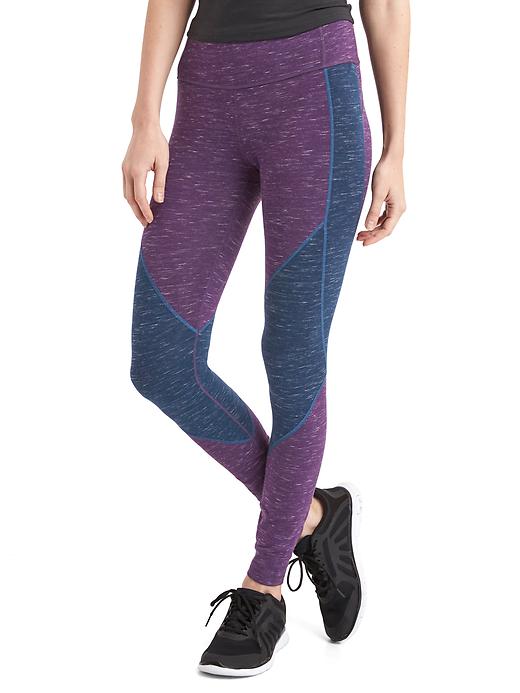 1 of 8 showing, with the color dark purple of product gFast performance cotton colorblock leggings