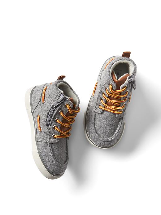 2 of 8 showing, with the color oxide grey of product Flannel hi-top sneakers