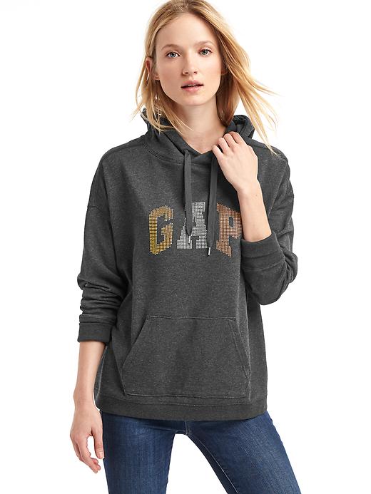 1 of 8 showing, with the color charcoal heather of product Stud logo pullover hoodie
